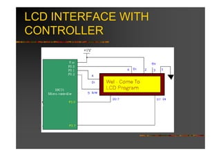 LCD INTERFACE WITH
CONTROLLER
 