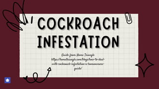 Guide from Home Triangle
https://hometriangle.com/blogs/how-to-deal-
with-cockroach-infestation-a-homeowners-
guide/
 