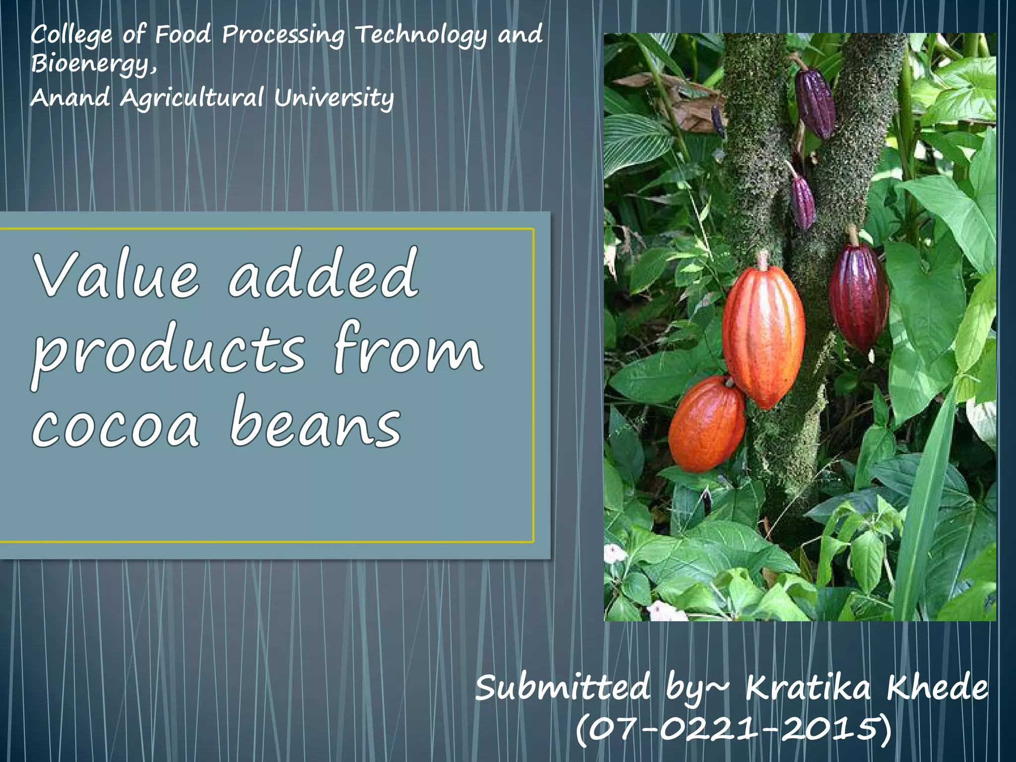 Value added products of Cocoa beans and chocolate processing | PDF