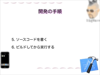 開発の手順




5. ソースコードを書く

6. ビルドしてから実行する
 