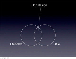 Bon design




                    Utilisable                Utile



jeudi 9 juin 2011
 