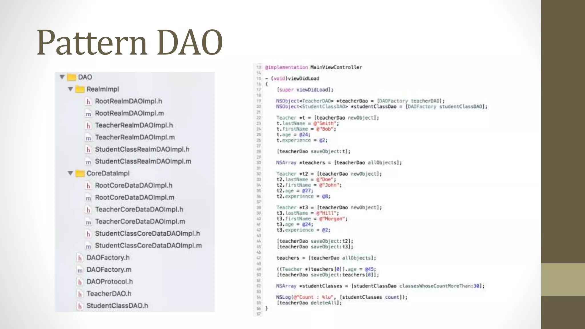 Pattern DAO
 