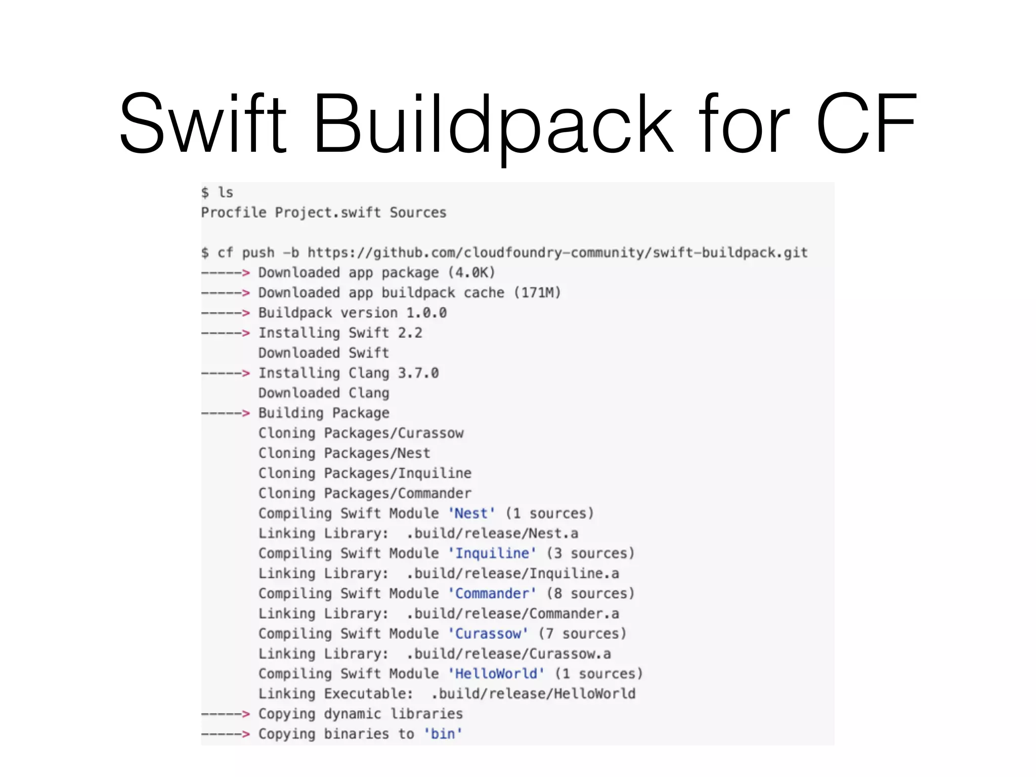 Swift Buildpack for CF
 