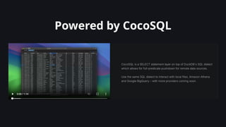 Powered by CocoSQL
 