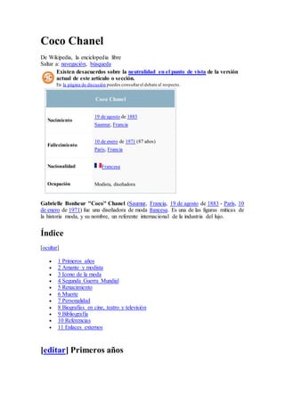 Coco Chanel - Wikipedia, la enciclopedia libre