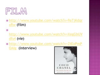  http://www.youtube.com/watch?v=9aTjKdqr
xRw (film)

http://www.youtube.com/watch?v=XegGbUV
dfs4 (vie)
 http://www.youtube.com/watch?v=ZtEoPmP
OAIg (interview)
 