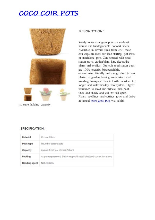 Coco coir pots
