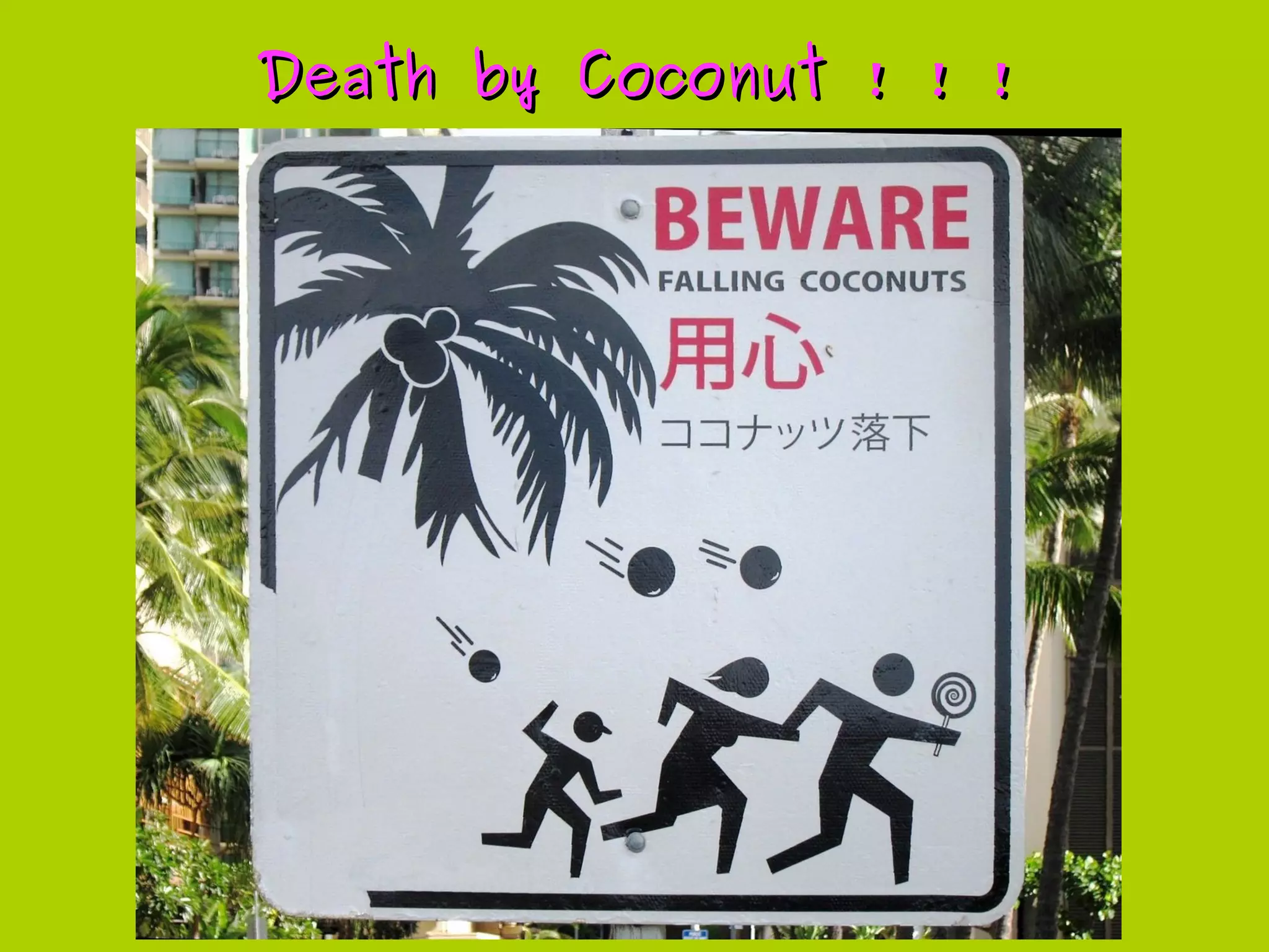Death by Coconut ! ! !Death by Coconut ! ! !
 