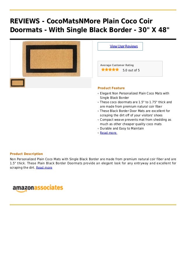 Coco Matsn More Plain Coco Coir Doormats With Single Black