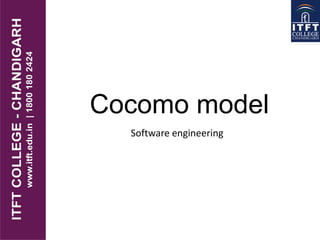 Cocomo model
Software engineering
 