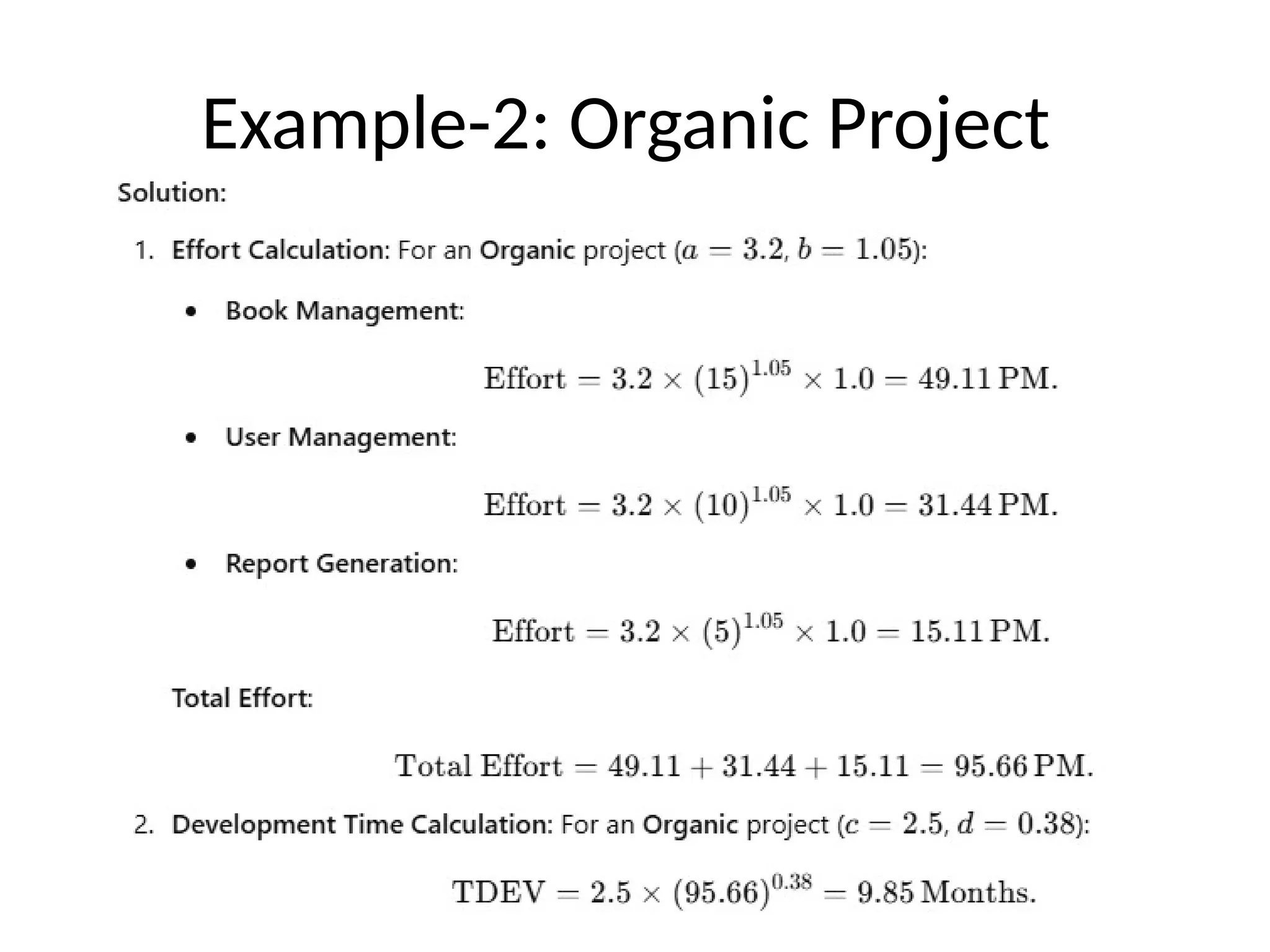 Example-2: Organic Project
 