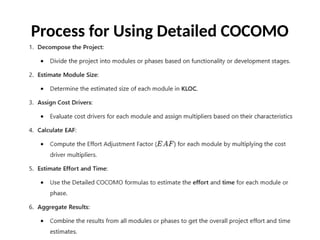 Process for Using Detailed COCOMO
 