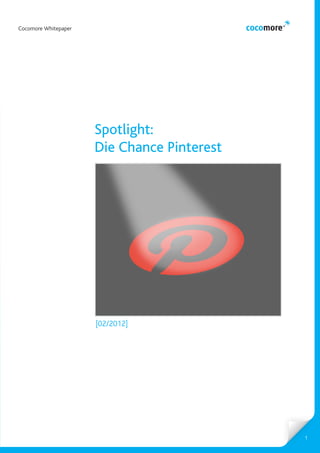 Cocomore Whitepaper




                      Spotlight:
                      Die Chance Pinterest




                      [02/2012]




                                             1
 