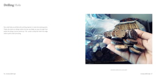 Drilling Hole




Few small holes are drilled with a drilling machine to mark the starting points.
These also points on design where the axe saw blade can pass through from
where the design can be carved out. This avoids cutting the shell from edge
which could is time consuming.




                                                                                   Small holes drilled in the coconut shells


56 : Coconut shell Craft                                                                                                       Coconut shell Craft : 57
 