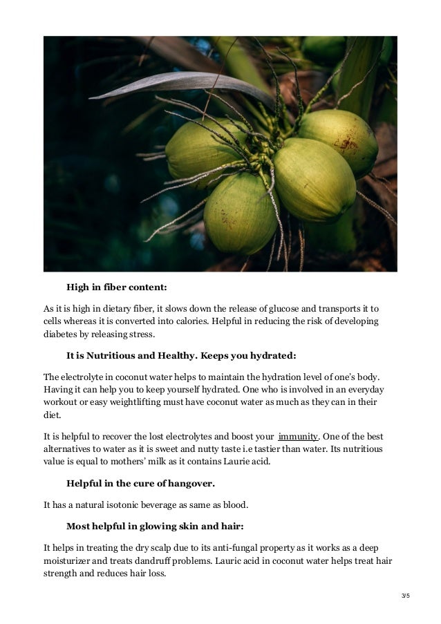 Coconut water health benefits nutrition facts and side effects