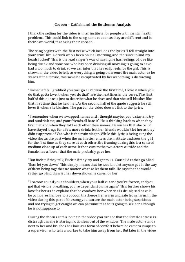 Cocoon catfish and the bottlemen analysis