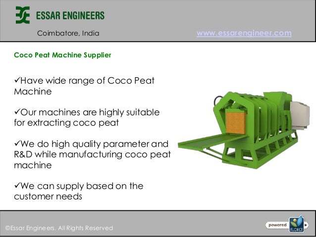 Coco Peat Machine Suppliers In India - Essar Engineers