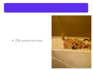 • Elle prend un bain.
 