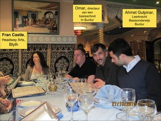 Fran Castle,
Headway Arts,
Blyth
Omar, directeur
van een
basisschool
In Burdur
Ahmet Gulpinar,
Leerkracht
Basisonderwijs
Burdur
 