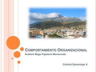 Comportamiento Organizacional Análisis Mega Papelería Monserrate Cristina Samaniego V. 