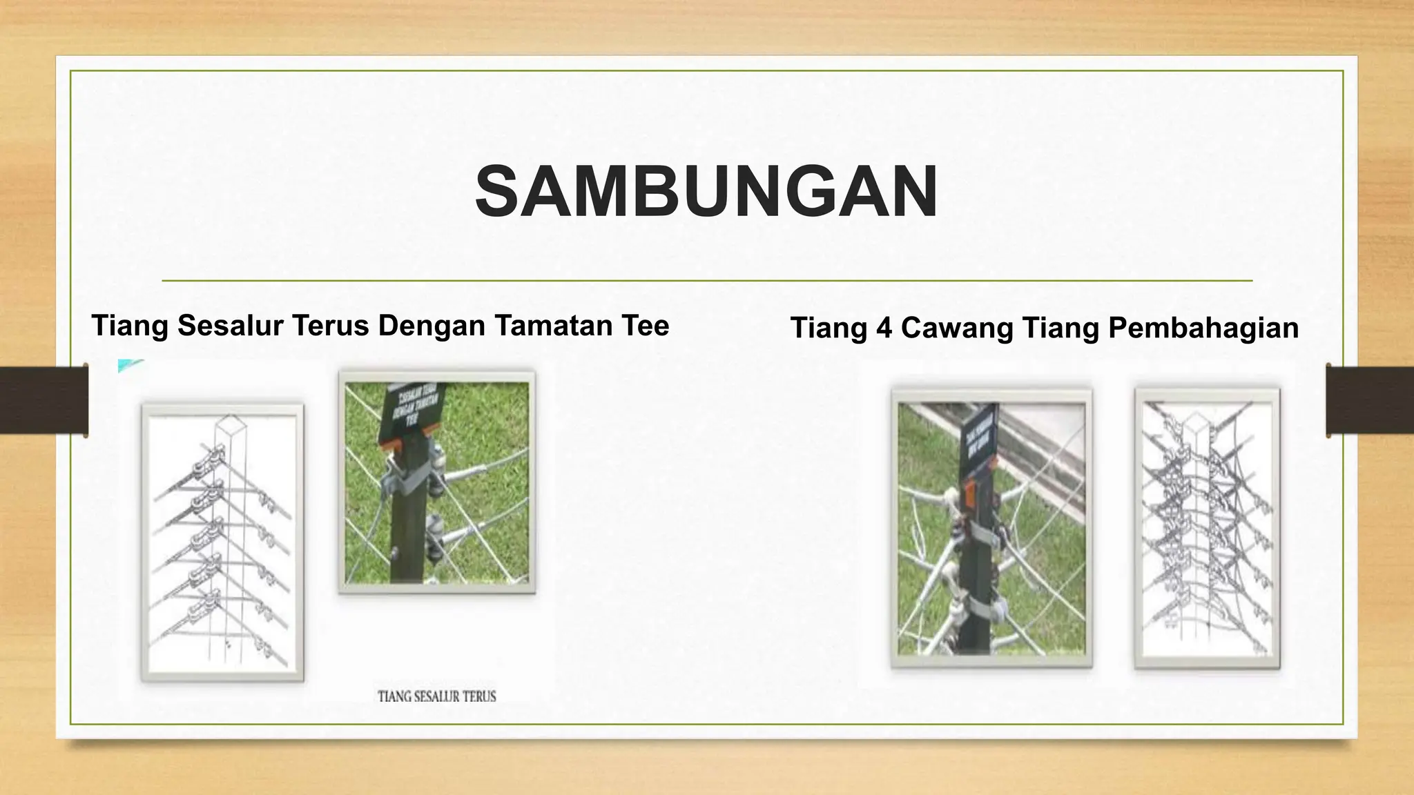 SAMBUNGAN
Tiang Sesalur Terus Dengan Tamatan Tee Tiang 4 Cawang Tiang Pembahagian
 