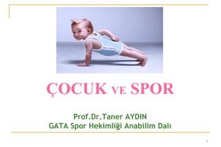 1
ÇOCUK VE SPOR
Prof.Dr.Taner AYDIN
GATA Spor Hekimliği Anabilim Dalı
 
