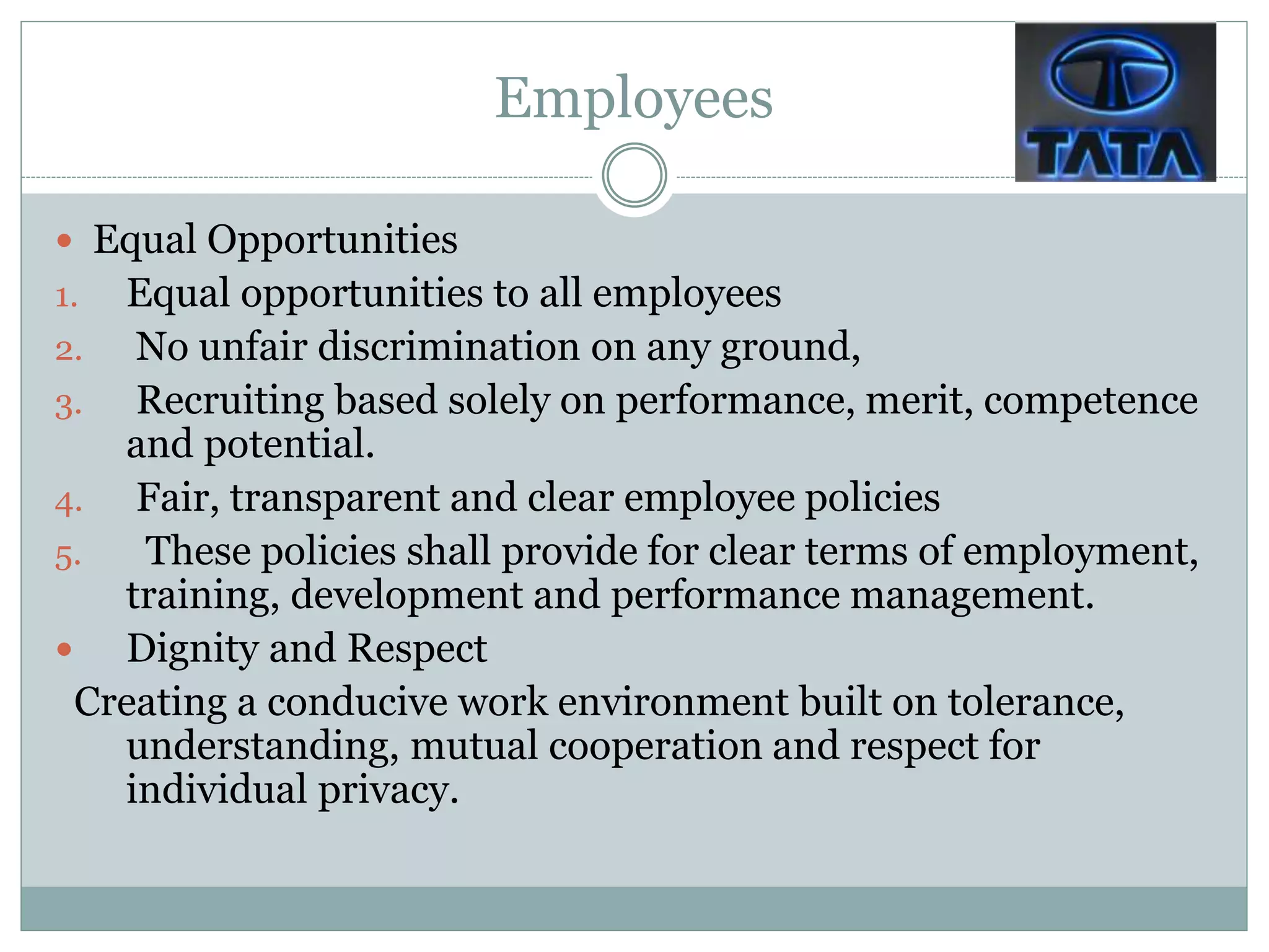 Employee Principles Cod tata group | PPTX
