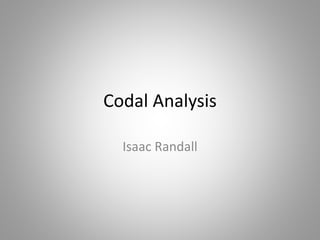 Codal Analysis 
Isaac Randall 
 