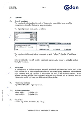 Codan marine insurance policy of Suzlon Energy A/S effective 010408 | PDF