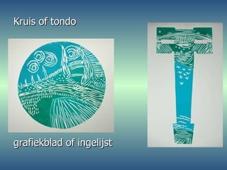 Kruis of tondo grafiekblad of ingelijst 