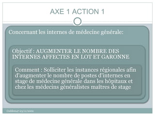 AXE 1 ACTION 1 Coddem47-23/11/2009 