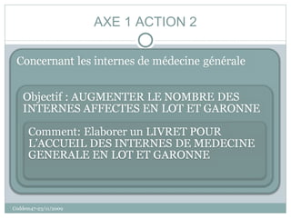 AXE 1 ACTION 2 Coddem47-23/11/2009 
