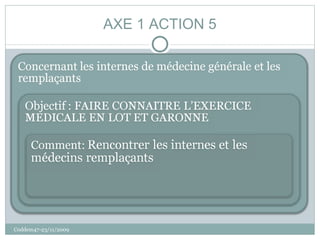 AXE 1 ACTION 5 Coddem47-23/11/2009 