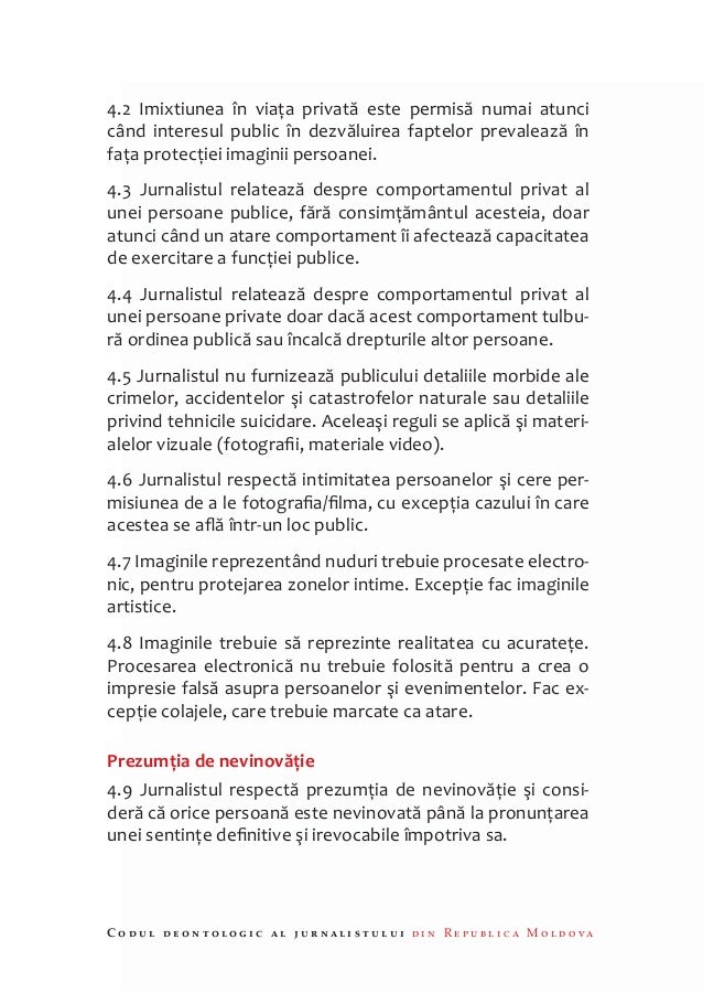 Cod Deontologic Al Jurnalistului Din Republica Final