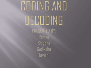 Coding and Decoding | PPTX | Programming Languages | Computing