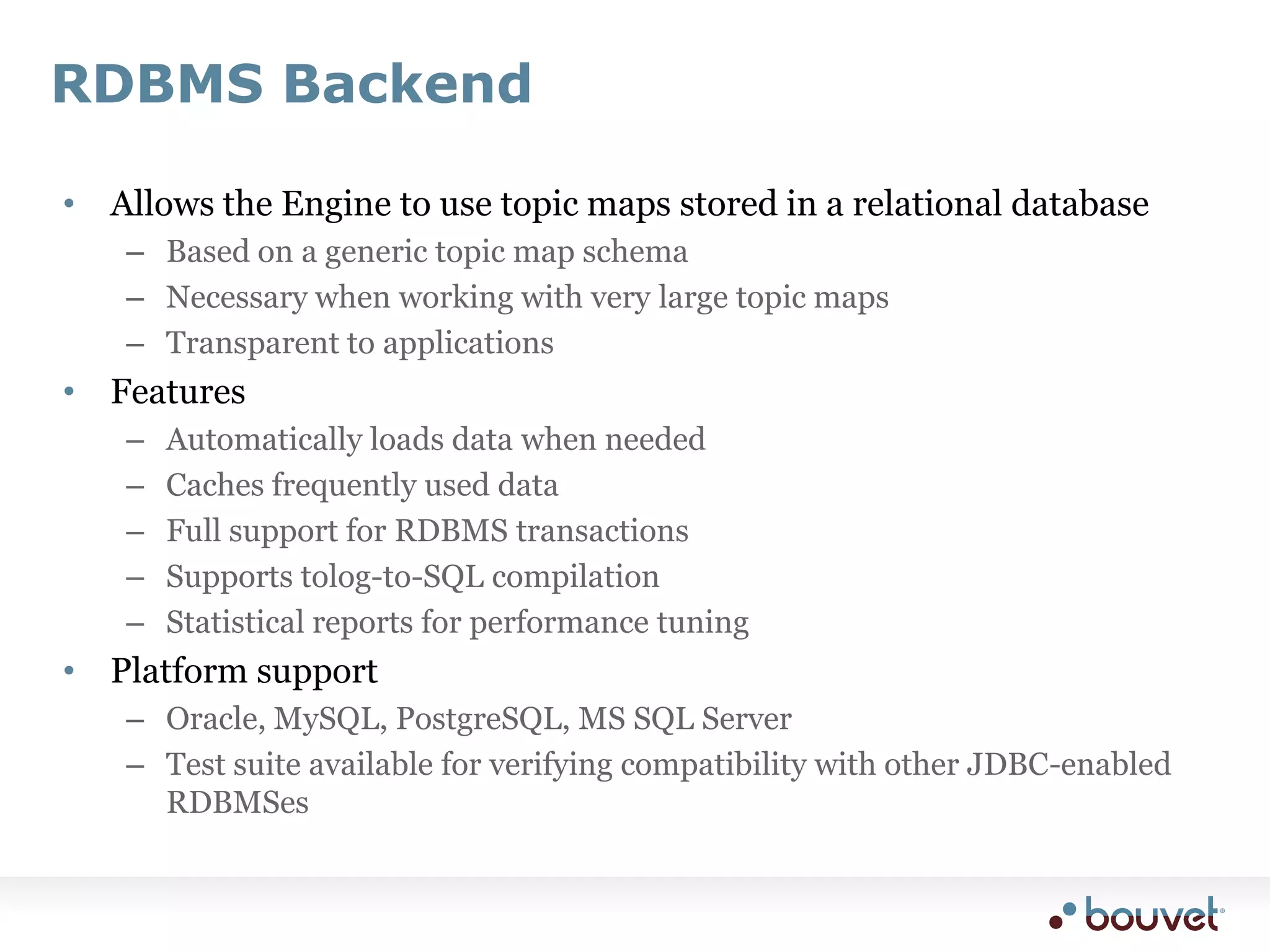 DB2TMUpconversion to TMsfrom RDBMS via JDBCor from CSVUses XML mappingcan call out to JavaSupports synceither full rescanor change tableTMRAPNavDB2TMClassifyEngineMemoryRDBMSRemote