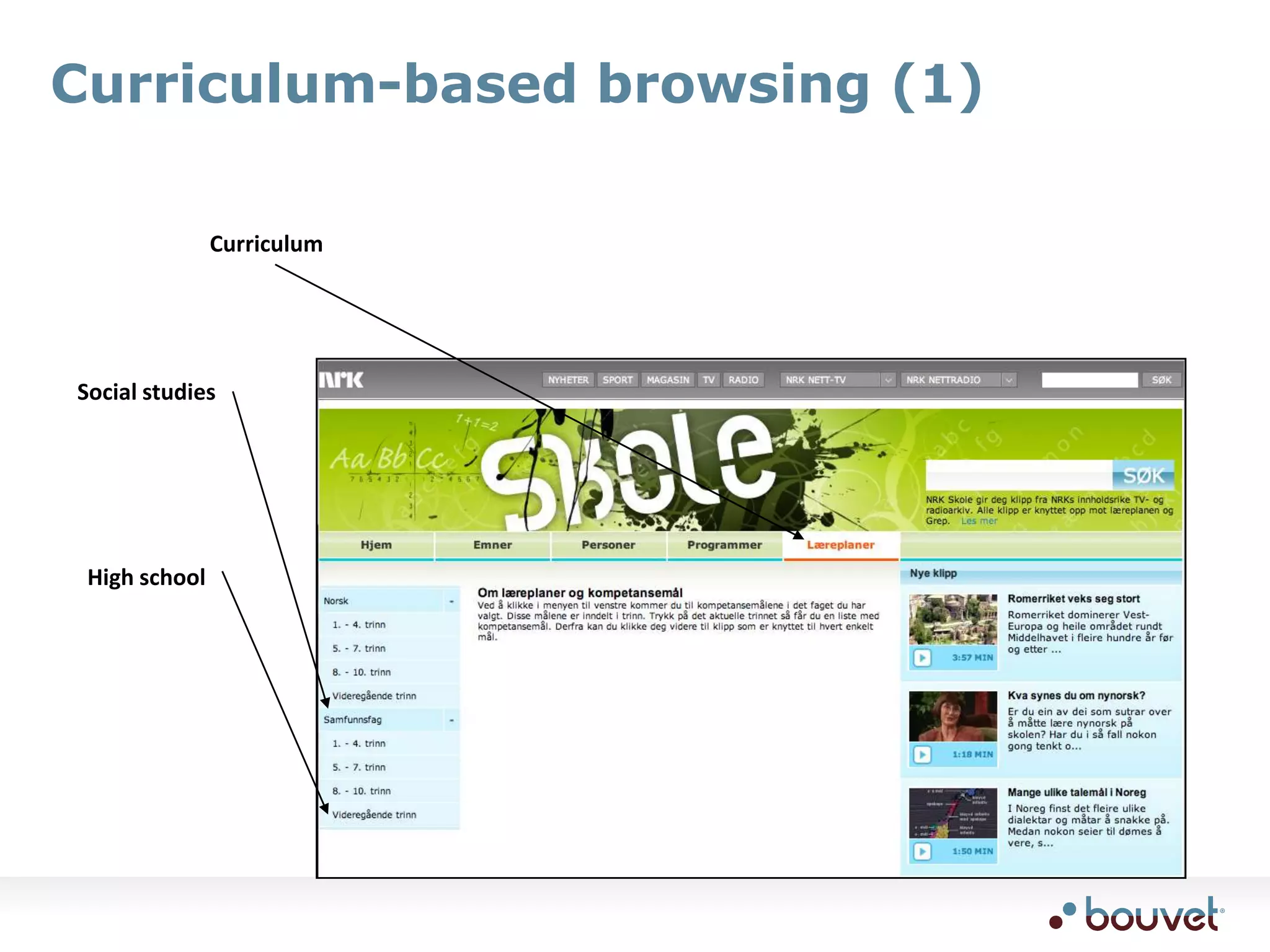 Curriculum-based browsing (1)CurriculumSocial studiesHigh school