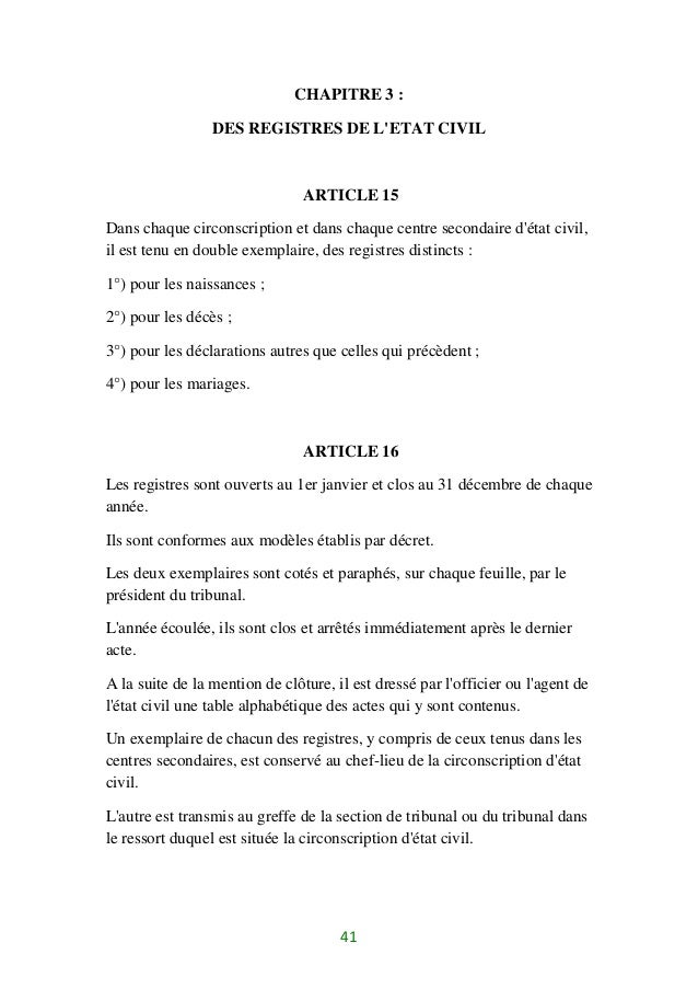 cloture registre etat civil