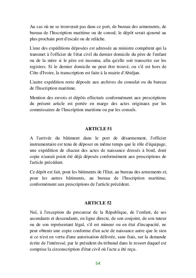 code municipal report 54 1 code civil article Fifty four 1