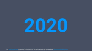 | CODE DAYS 2020 | Enterprise Cloud-native ist das Neue Normal | @LeanderReimer #cloudnativenerd #qaware
2020
10
 