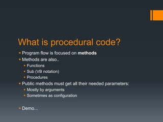 Code: from Procedural to Object Oriented | PPTX