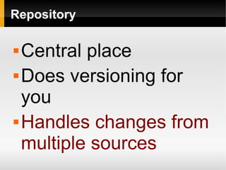 Code Management (Version Control)