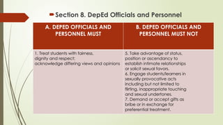 Comprehensive Code of Conduct for DepEd Officials, Personnel, Parents ...