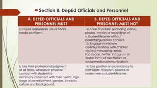Comprehensive Code of Conduct for DepEd Officials, Personnel, Parents ...