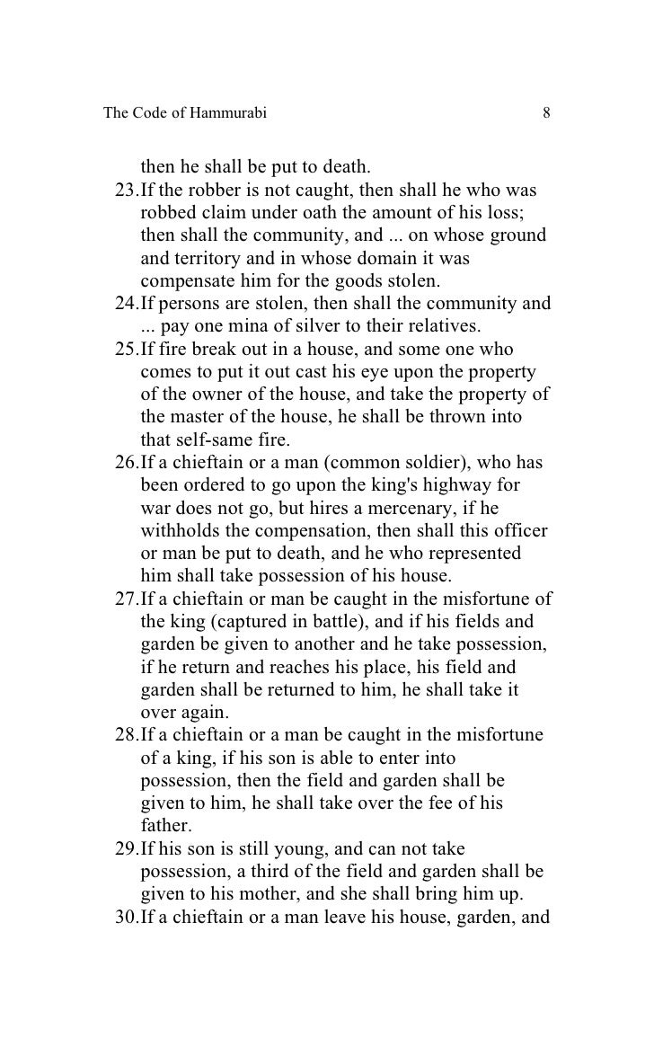 Code Of Hammurabi Code Of Hammurabi