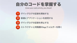 know your code activity, you should
1
2
3
4 logs
 