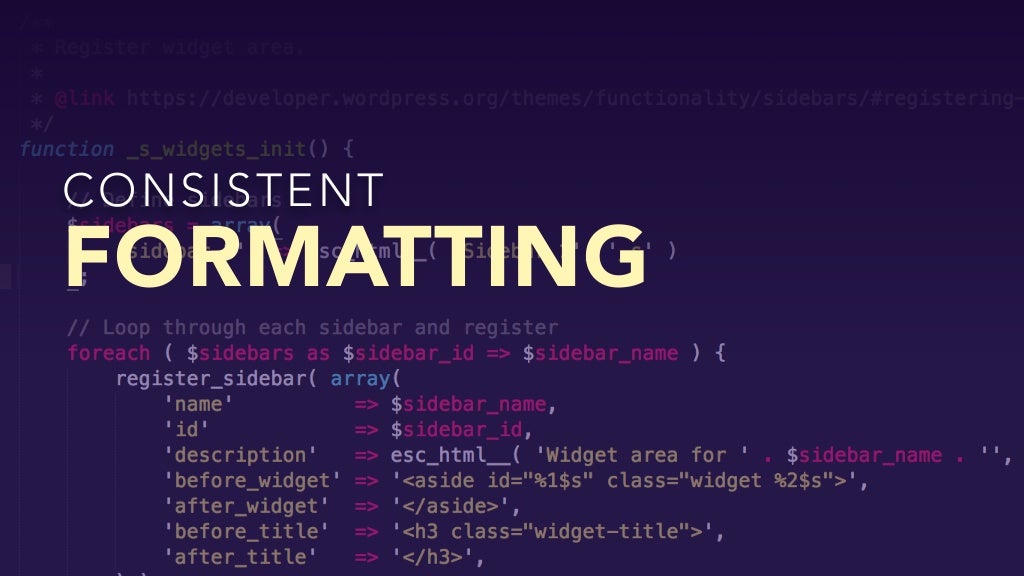 FORMATTING CONSISTENT