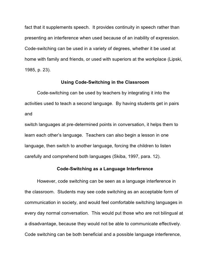 Dissertation on code switching