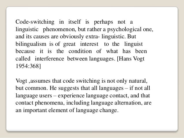 Code switching-reason