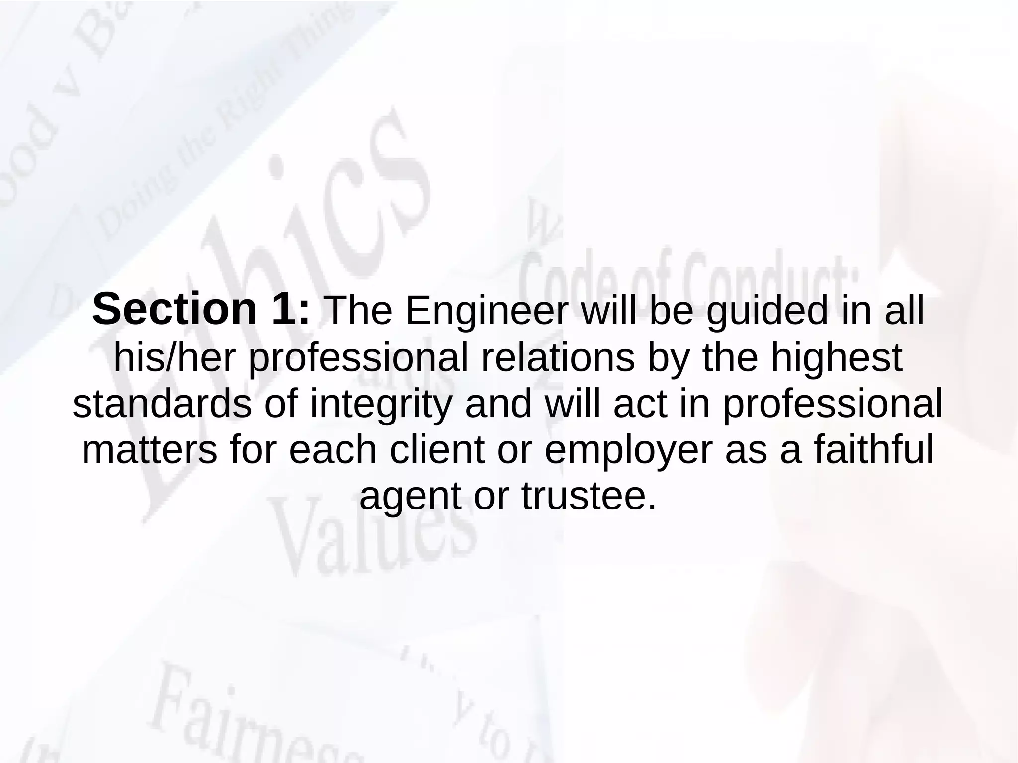 Code of Ethics & Code of Conduct as a Profesional Engineer | ODP